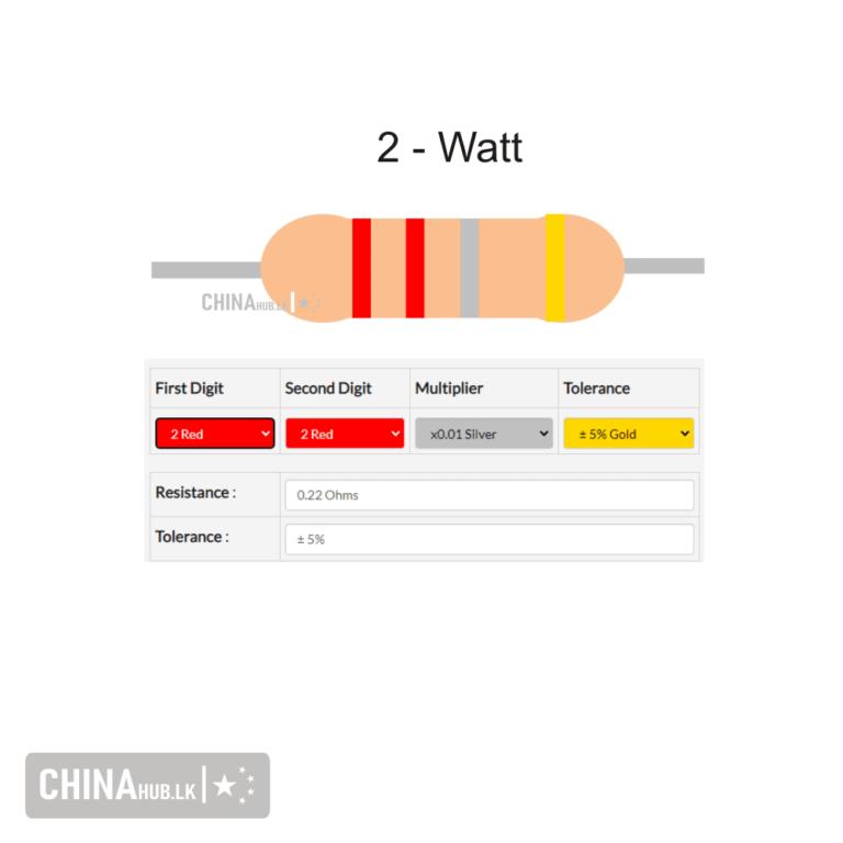 5 Pack Panasonic Metal Film Resistors - 0.22 Ohm 2 Watt 5% - Flame Proof Axial