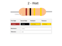 1 ohm Resistor 2 watt 5 pcs pack