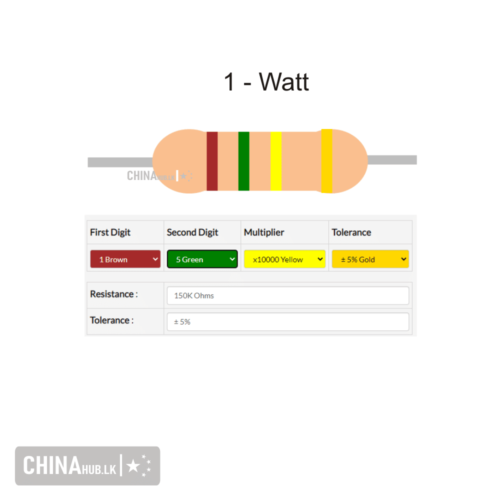 150k 1 watt resistor