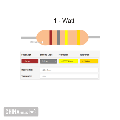 180k 1 watt resistor