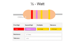 2.7 ohm Resistor half watt 10 pcs pack