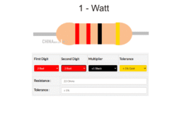 22 ohm Resistor 1 watt 10 pcs pack
