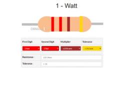 220 ohm Resistor 1 watt 10 pcs pack