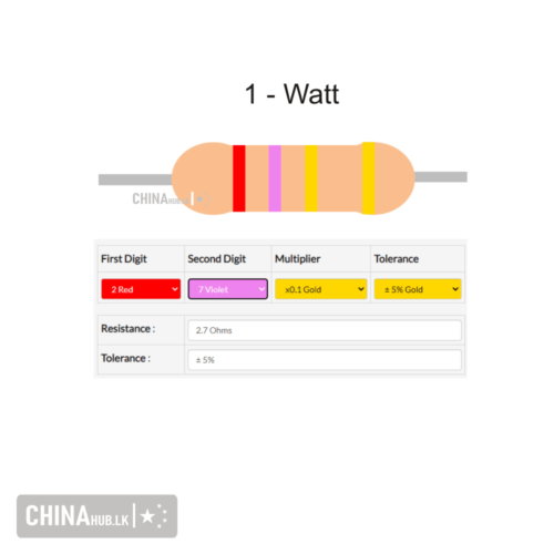 27 ohm 1 watt resistor