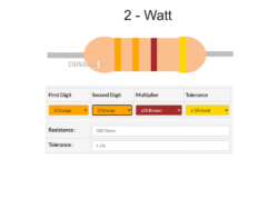 330 ohm Resistor 2 watt 5 pcs pack