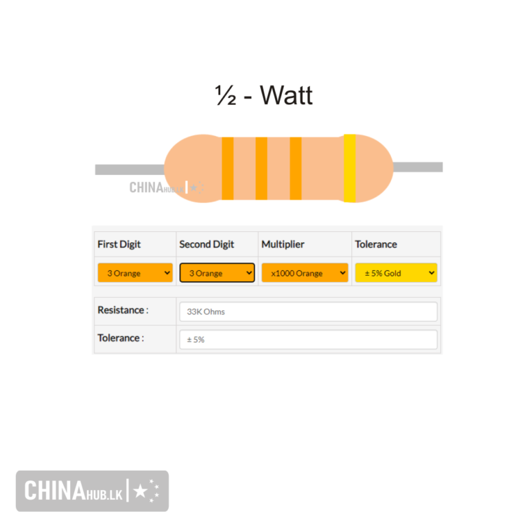 33k Resistor Half Watt 10 Pcs Pack - Chinahub.lk