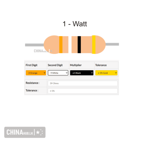 39 ohm 1 watt resistor