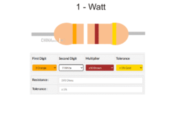 390 ohm Resistor 1 watt 10 pcs pack