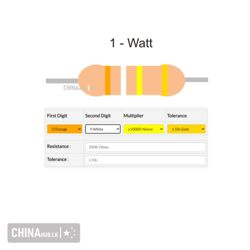 390k 1 watt resistor