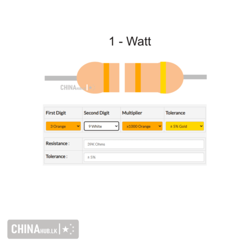 39k 1 watt resistor