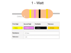 47 ohm Resistor 1 watt 10 pcs pack