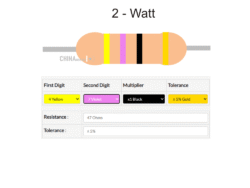 47 ohm Resistor 2 watt 5 pcs pack