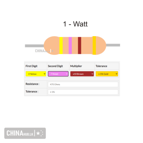 470 ohm 1 watt resistor