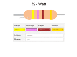 470 ohm Resistor half watt 10 pcs pack