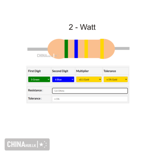 5.6 ohm 2 watt resistor