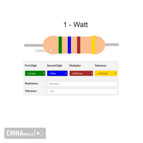 560 ohm 1 watt resistor