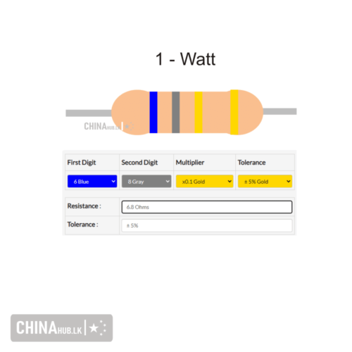 6.8 ohm 1 watt resistor