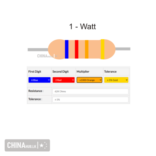 62k 1 watt resistor