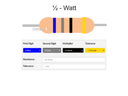 68 ohm Resistor half watt 10 pcs pack