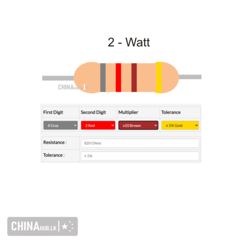 820 ohm 2 watt resistor