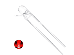 Red LED 3mm glass 12 pcs pack