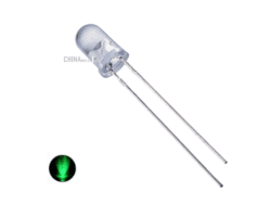 Green LED 5mm glass 12 pcs pack