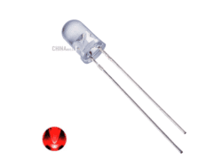 Red LED 5mm glass 12 pcs pack