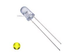 Yellow LED 5mm glass 12 pcs pack