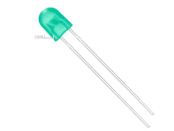 Oval LED green 5mm matt 12 pcs pack