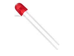 Oval LED red 5mm matt 12 pcs pack